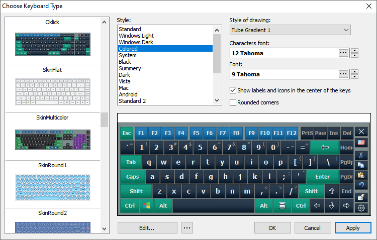 Complete Customization Virtual Keyboard